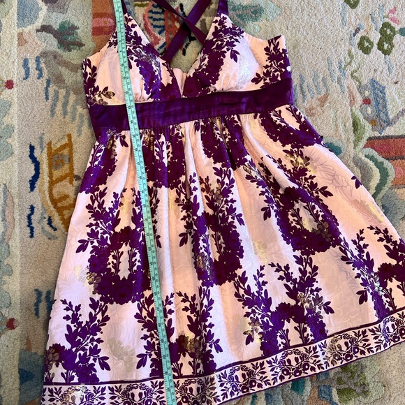 Tracey Reese NY Silk & metallic babydoll frock Anthropologie Sz 10 - Picture 8 of 8